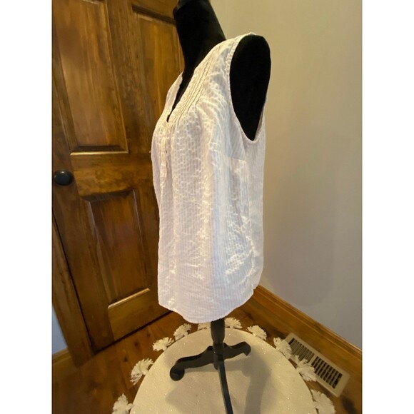 New Direction Blouse Plus Size XL Curvy Woman’s Top Striped Sleeveless Summer - Picture 5 of 10